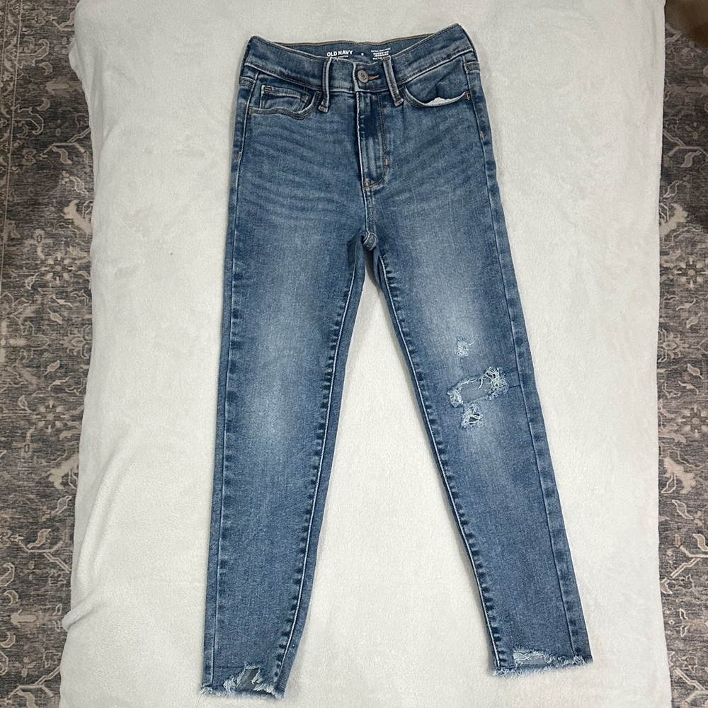 Old Navy Girls Distressed Skinny Jeans - Blue